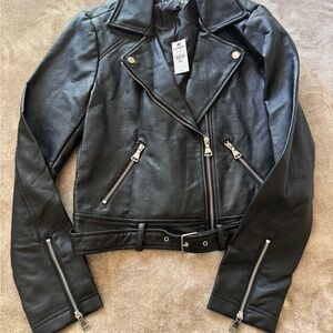 Express Black Leather Moto Jacket